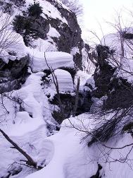 le torrent sous la neige