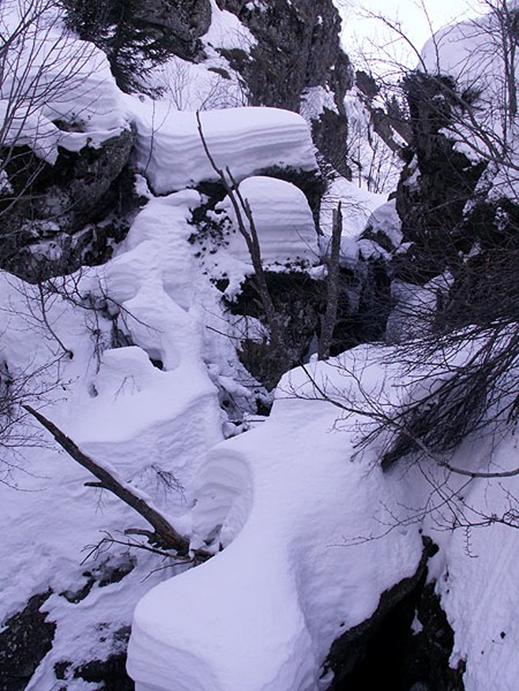 le torrent sous la neige
